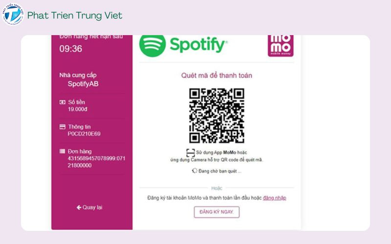 Cách đăng ký và thanh toán Spotify Premium qua ví MoMo bước 5